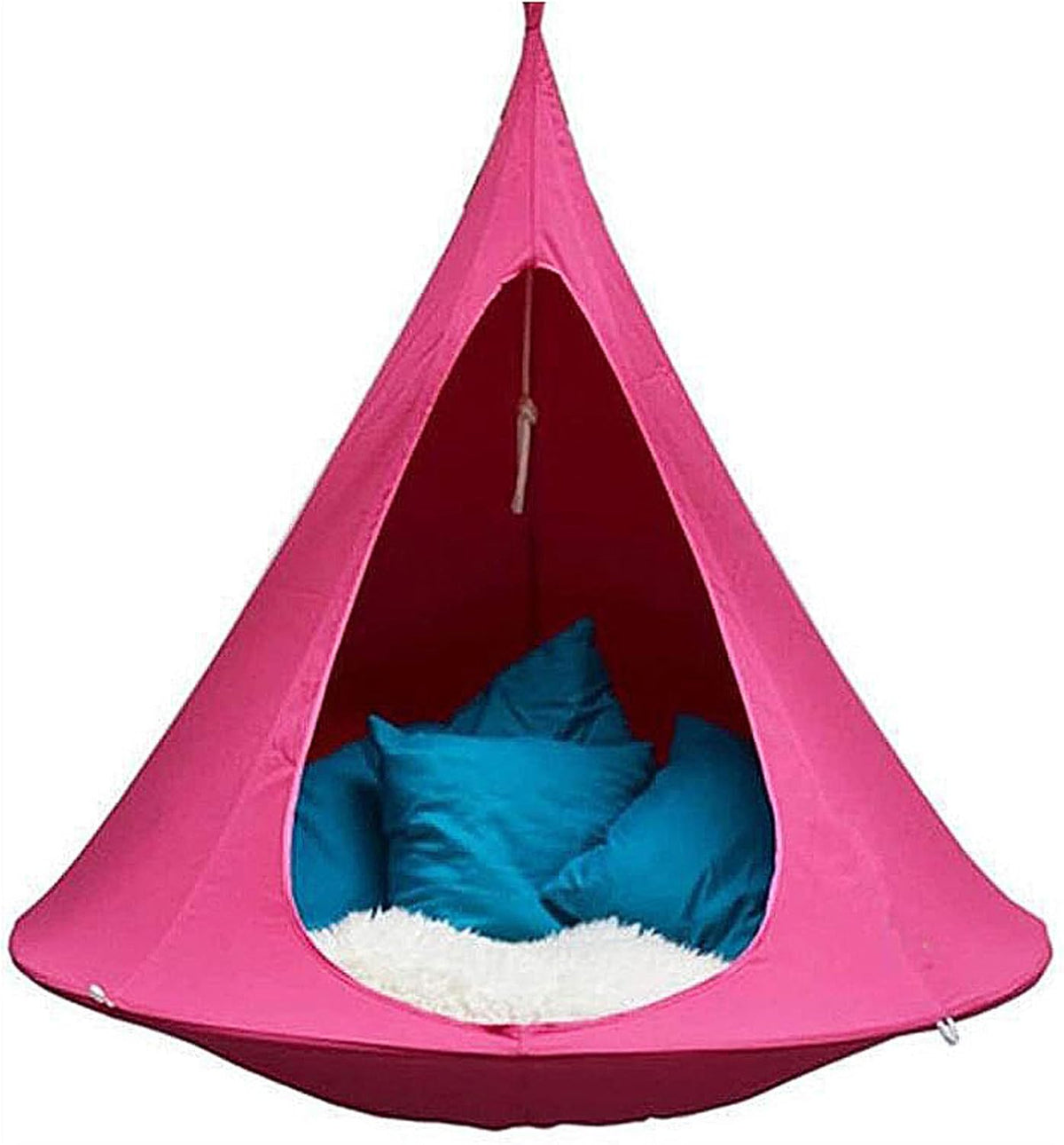 Silla Colgante Mariposa Doble para Interior y Exterior - Hamaca de 2 Plazas para Patio Terraza y Jardín - Asiento Cómodo Blanco Rojo Rosa