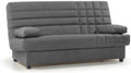 SHIITO Trevor Sofá cama 3 plazas - Apertura clic clac con arcón y 2 cojines incluidos - 193 x 100 x 100 cm - Gris oscuro con capacidad de 300 kg y sin montaje