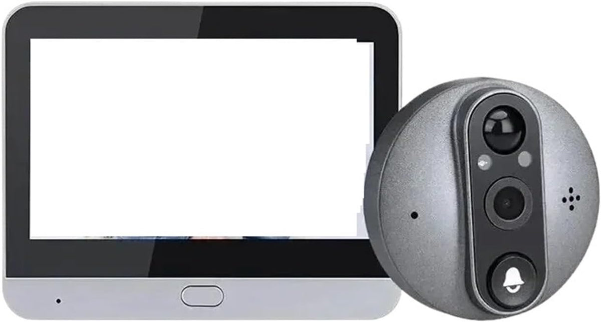 Timbre con vídeo OPTEPYOE - pantalla IPS de 4,3 pulgadas y cámara de 1024p - audio bidireccional para atender visitas - tarjeta de 64 GB y conexión Bluetooth