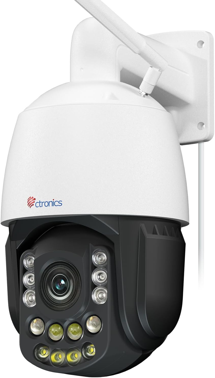 Cámara PTZ Ctronics 870C 4K - zoom óptico de 30 aumentos y visión nocturna de 180 m - seguimiento automático y detección inteligente - WiFi y almacenamiento