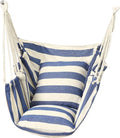 Silla Colgante Azul Marino con 2 Cojines - Sillón Balancín Interior y Exterior - Asiento Suspendido para Jardín Patio Terraza y Dormitorio