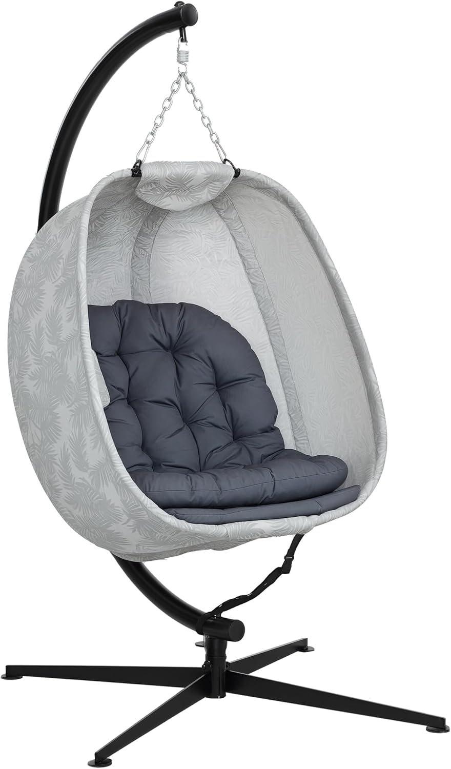 Outsunny - Silla colgante huevo plegable para 1 persona - Estructura de acero aleado con cojines - Columpio interior exterior hasta 120 kg