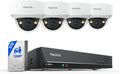 Sistema PoE Reolink RLK8 1200V4 - 4 cámaras exteriores de 12 MP con protección IK10 - NVR de 8 canales y disco de 2 TB - visión nocturna color y audio bidireccional