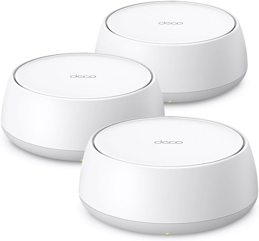 Sistema WiFi Mesh TP Link Deco BE25 - paquete de 3 unidades WiFi 7 BE3600 - doble banda hasta 3,6 Gbps con MLO - puertos 2,5 Gbps backhaul híbrido y HomeShield