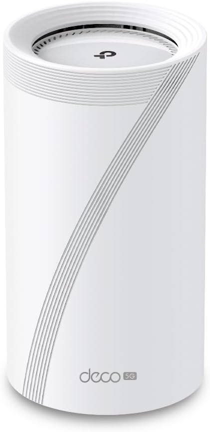Router Mesh TP Link Deco BE65 5G - una unidad WiFi 7 BE9300 tribanda - conexión móvil 5G y funcionamiento Plug and Play - HomeShield MLO Ethernet y WiFi