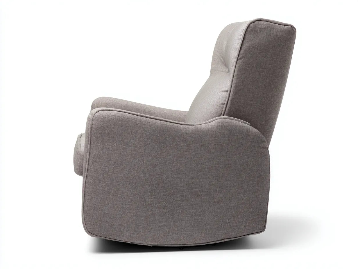Sillón tapizado 93x88x101 cm - gris topo - respaldo alto para salón