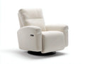 Sillón reclinable tapizado 96x92x105 cm - crema y negro - giratorio para salón