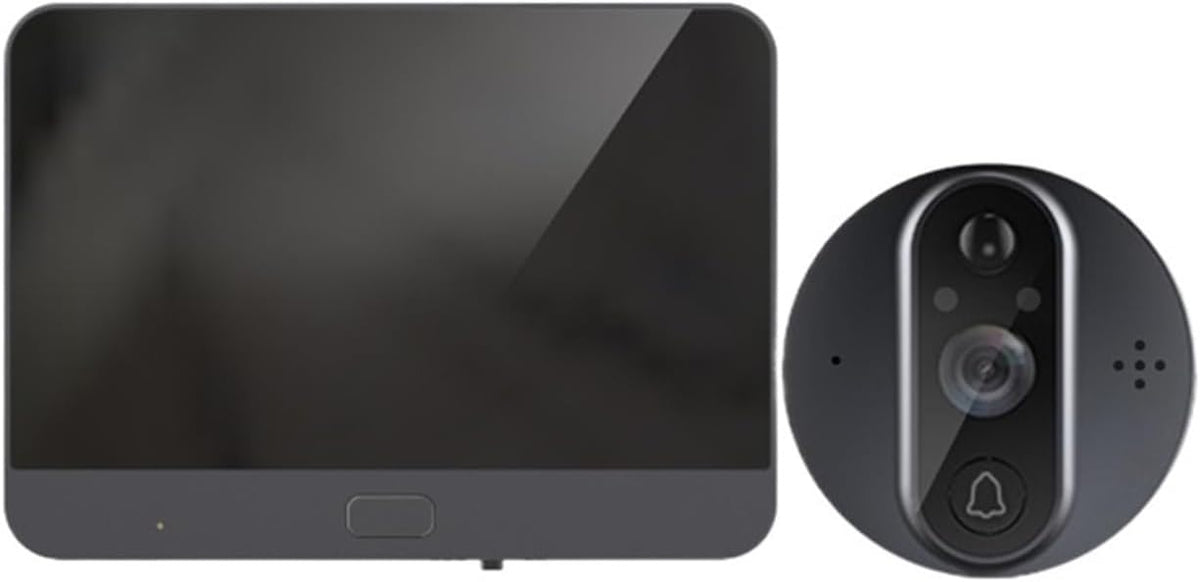 Timbre con vídeo OPTEPYOE R9 - pantalla Full HD 1080p de 4,3 pulgadas - control de voz bidireccional - conexión Bluetooth sin tarjeta TF incluida
