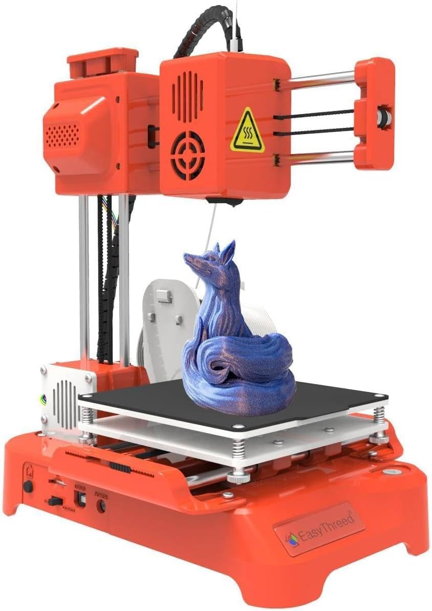 Mini Impresora 3D de Escritorio con Filamento PLA - Placa Magnética Extraíble y Cable USB - Velocidad Máxima 40 mmss para Principiantes Niños y Adolescentes