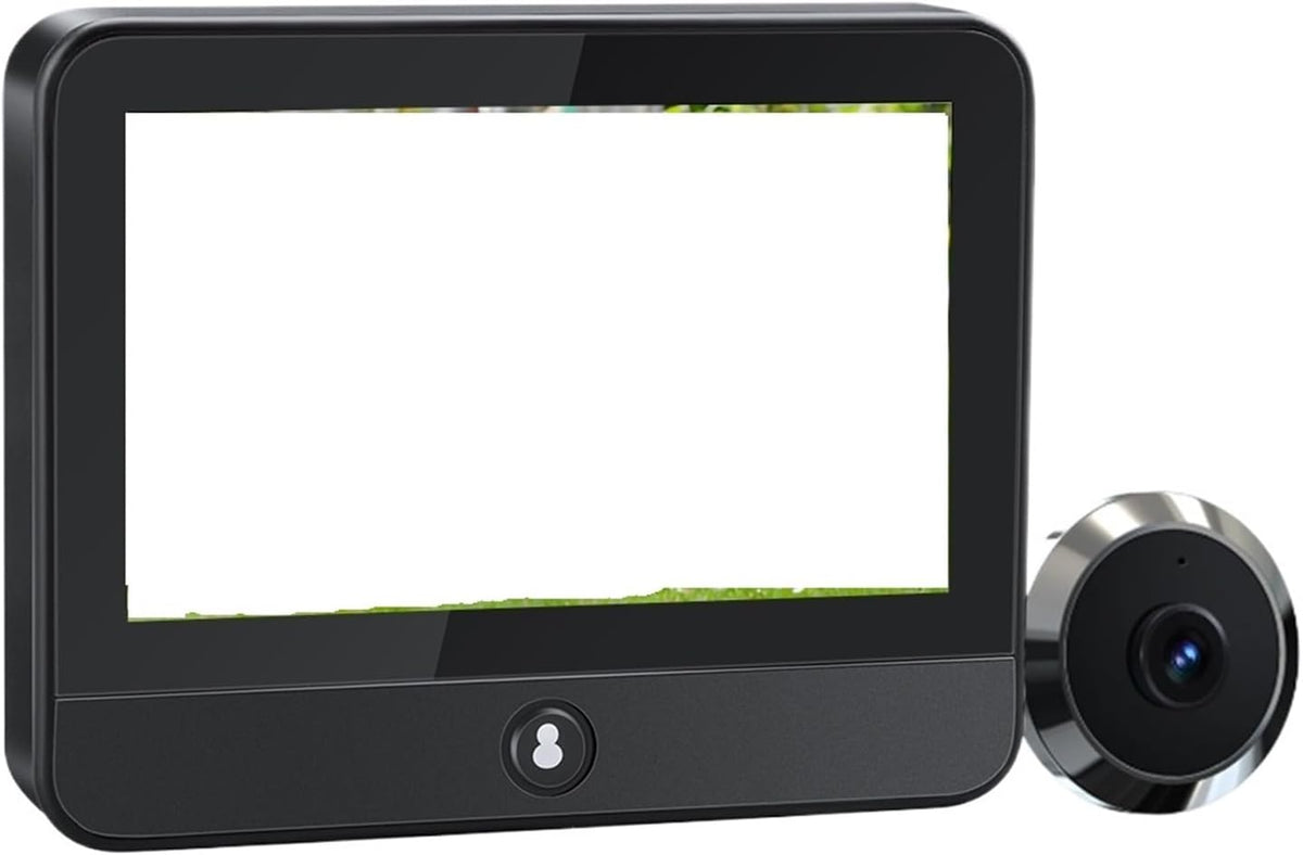 Timbre con vídeo OPTEPYOE - pantalla de 4,3 pulgadas y mini mirilla digital - cámara de puerta con sensor y resolución de 1024p - Bluetooth con cable de carga