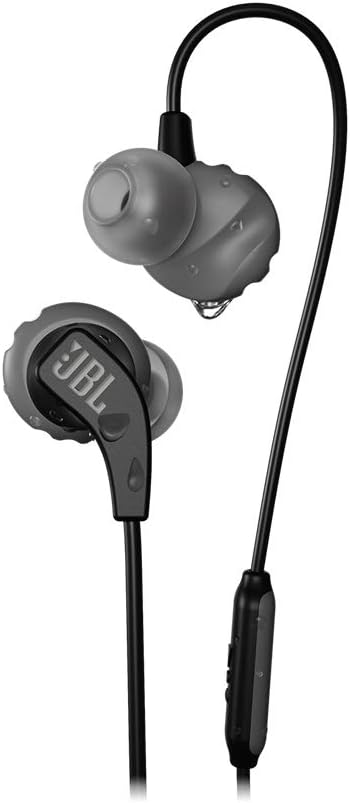 JBL Endurance Run auriculares deportivos - Diseño intraural cableado en color negro - Cancelación pasiva de ruido y sonido de hasta 20 kHz - Conector de 3.5 mm