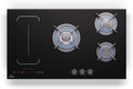 Klarstein MultiChef 5 placa mixta - Cinco zonas con gas inducción y Wok Flexzone - Potencia total de 10.6 kW - Control deslizante Stop Go y temporizador