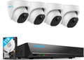 Reolink RLK8-520D4 kit PoE de videovigilancia - Cuatro cámaras exteriores de 5 MP - NVR 4K de 8 canales con disco de 2 TB - Grabación continua y detección inteligente