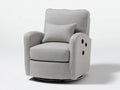 Sillón tapizado 93x89x101 cm - gris claro y negro - giratorio para salón cómodo