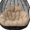 Silla Colgante Huevo Exterior con Cojín Verde Aguamarina - Asiento Doble para 2 Personas - Hamaca Jardín Patio 150 x 110 cm