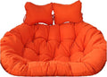 Silla Colgante Huevo Doble Naranja con Cojín y Reposacabezas - Hamaca para 2 Personas con Funda Impermeable Desmontable - Asiento Exterior para Patio y Jardín