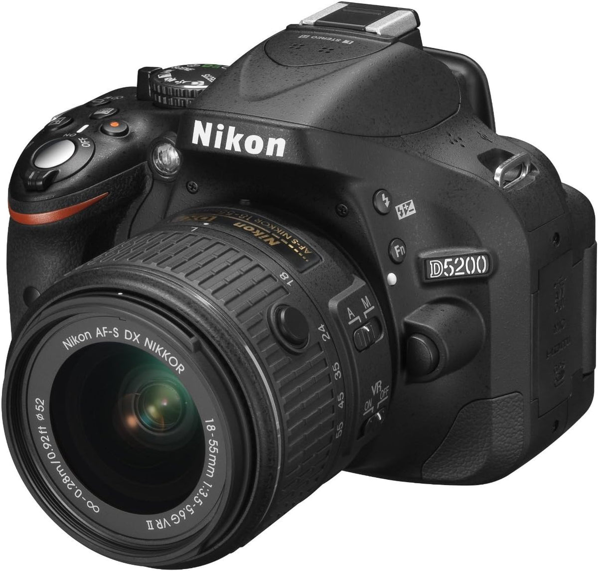 Nikon D5200 cámara réflex digital 24,1 MP - Montura Nikon F y grabación de vídeo - Kit Nikkor AF-S DX 18-55 mm f 3,5 VR II - Pantalla de 3 pulgadas negro