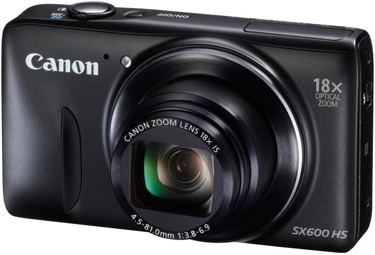 Canon PowerShot SX600 HS Cámara compacta - Sensor CMOS de 16,6 MP con zoom óptico 18x - Estabilización de imagen y focal máxima de 81 mm - Negra con pantalla de 3 pulgadas