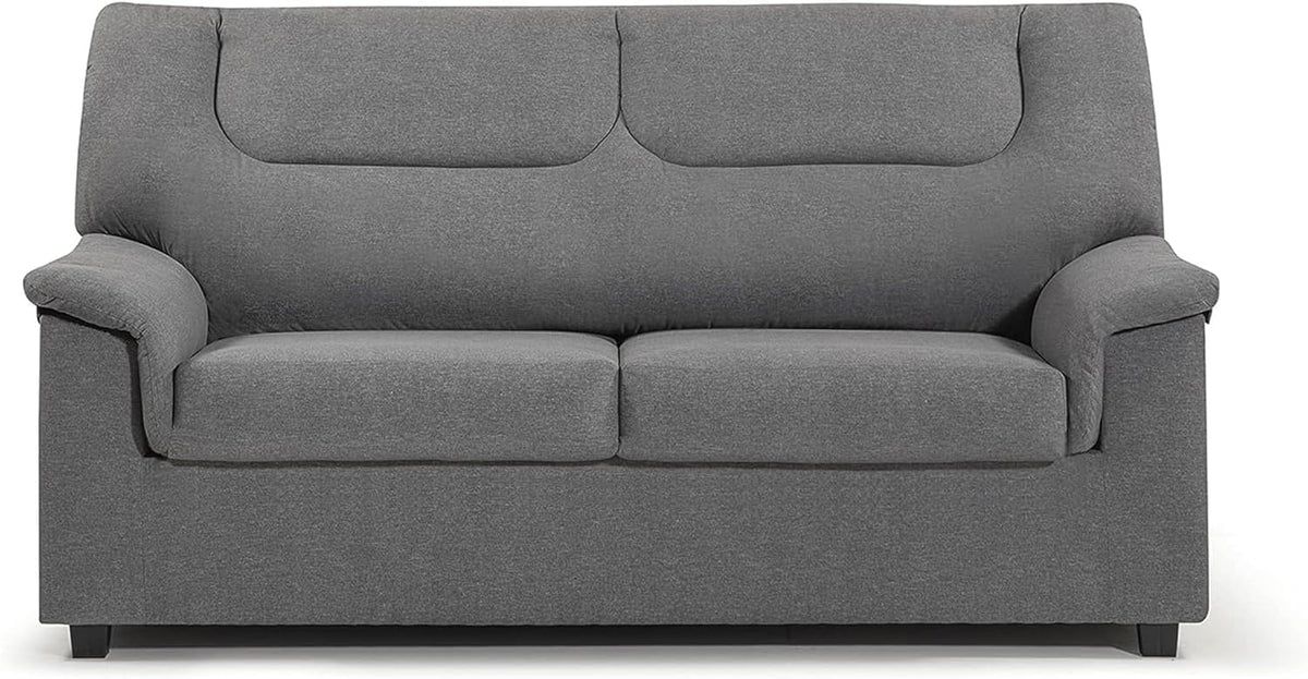 SHIITO Tribeca Sofá 2 plazas - Diseño estándar para salón con capacidad de 350 kg - Dimensiones de 140 x 90 x 98 cm - Gris con asiento profundo y estructura para dos personas