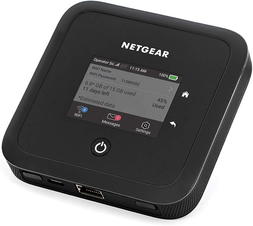 Router 5G NETGEAR Nighthawk MR5200 - WiFi 6 AX1800 de doble banda - módem SIM para hogar y oficina - puerto Gigabit y conexión USB en color negro