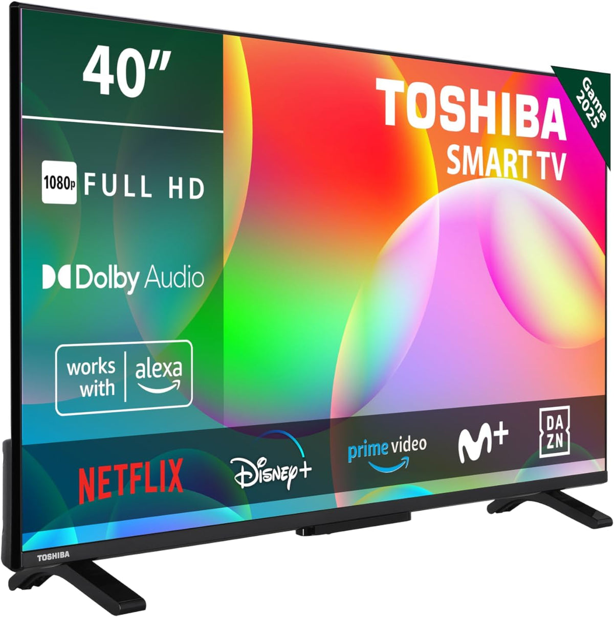 TOSHIBA 40LV2563DG Smart TV LED 40 Pulgadas Full HD 1080p - HDR HLG con WiFi HDMI USB Ethernet y Alexa