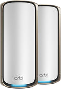 NETGEAR Orbi 970 RBE972S sistema Mesh WiFi 7 - Velocidad de hasta 27 Gbps y cobertura de 440 m2 - Router y satélite para 200 dispositivos - Puerto de Internet 10G