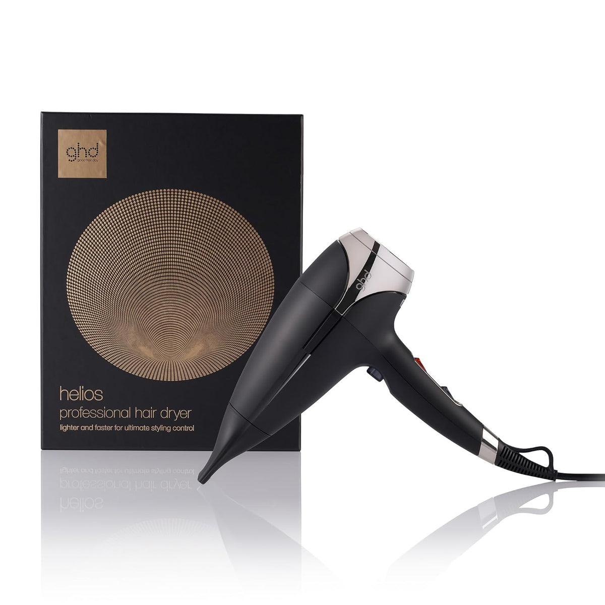 Secador profesional ghd Helios - potencia de 2200 W y 5 ajustes - cuerpo negro ligero de ABS - secado rápido y control preciso para todo tipo de cabello