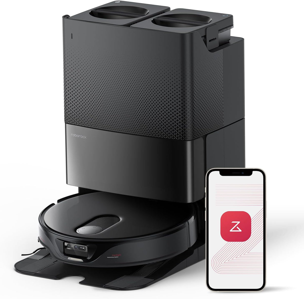 Roborock Qrevo Slim robot aspirador 8,2 cm - Succión 11000 Pa con navegación ToF 3D StarSight - Mopa y cepillo FlexiArm - Base 8 en 1 para multisuperficies