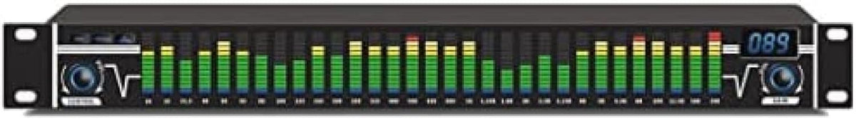 KRASS Ecualizador digital de audio de 31 bandas - Ecualizador gráfico para procesamiento de sonido - Sistema profesional Collector88 - Negro para instalaciones y equipos de audio