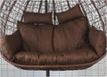 Cojín para silla colgante doble - Almohadilla 150 x 110 x 15 cm - Relleno de algodón con cubierta de poliéster - Uso exterior color marrón