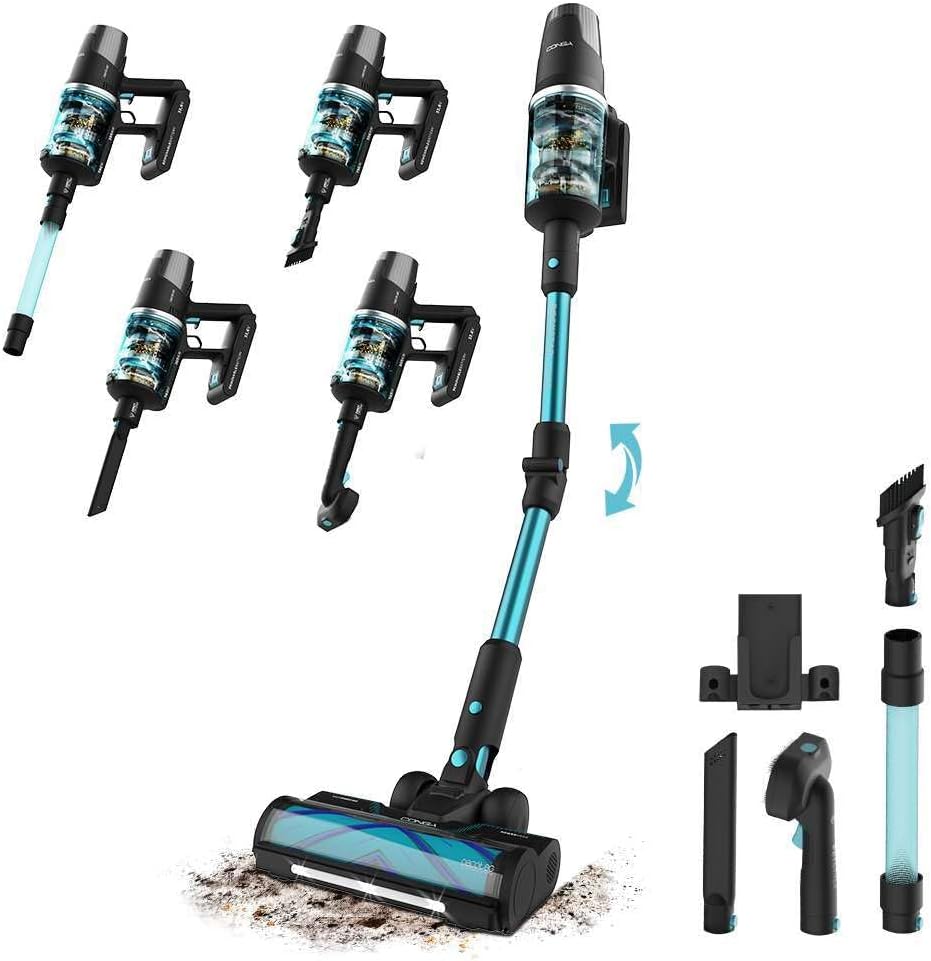 Aspiradora escoba Cecotec Conga Rockstar 9500 Lunar Pet Flex - succión de 30 kPa y autonomía de 90 minutos - cepillo Hairless para mascotas - 4 modos para hogar y coche