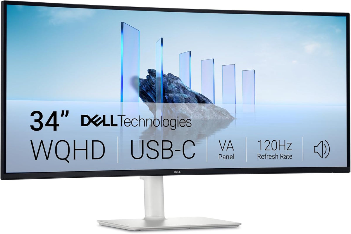 Monitor curvo Dell 34 Plus S3425DW de 34 pulgadas - resolución WQHD 3440 x 1440 - frecuencia de 120 Hz y FreeSync Premium - USB C HDMI USB y altavoces