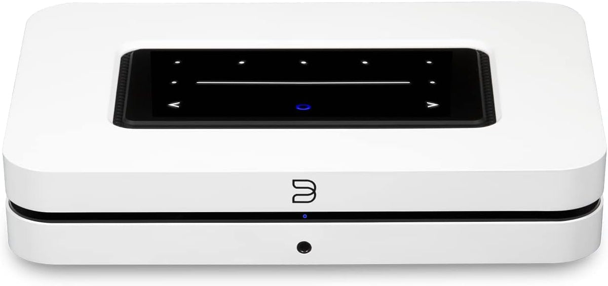 Bluesound Node N130 Streamer de música - Audio inalámbrico multiroom de alta resolución - Ethernet HDMI USB WiFi y compatibilidad AirPlay - Blanco con control remoto para sistema HiFi