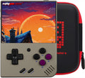 Mini Plus Consola portátil retro - Pantalla IPS de 3,5 pulgadas para juegos clásicos - Batería de polímero de litio de 3000 mAh - Gris retro con controles físicos y funda portátil