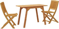 vidaXL Conjunto de balcón 3 piezas - Madera maciza de acacia para comedor exterior - 110 x 56 x 75 cm - Marrón de estilo moderno para terraza jardín y balcón