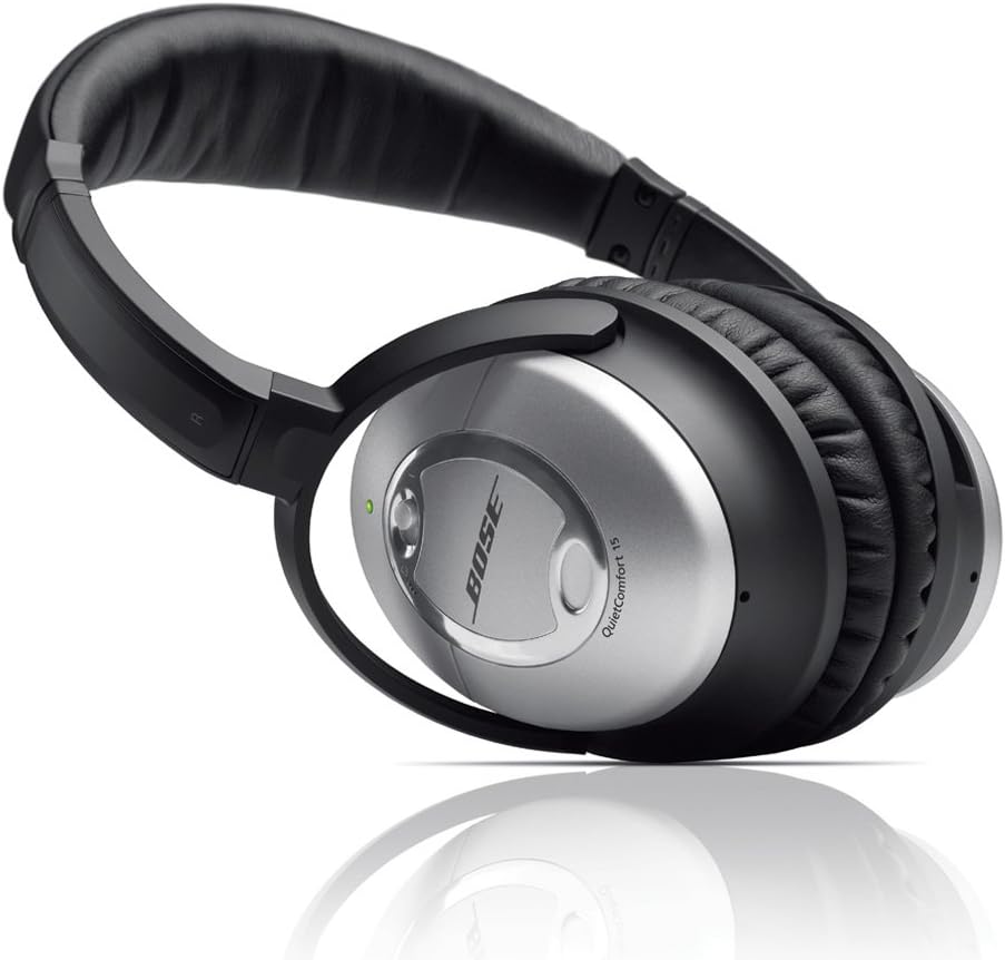 Auriculares Bose QC15 - diadema circumaural en negro y plateado - cancelación activa de ruido - conexión Bluetooth y jack de 3,5 mm
