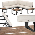 TecTake conjunto de muebles de jardín de aluminio 4 piezas - Sofá exterior con cojines extragruesos - Fundas extraíbles - Resistente a la intemperie negro
