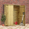 Tidyard Caseta de Herramientas de Jardín de Madera de Pino 123 x 50 x 171 cm - Armario Exterior con 4 Estantes - Cobertizo de Almacenamiento Natural