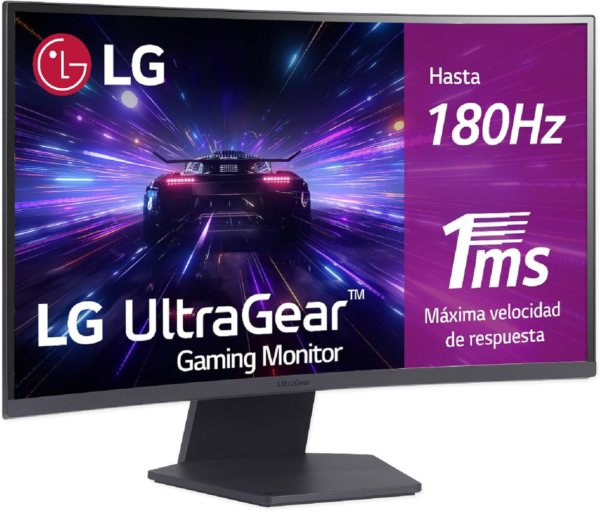 LG UltraGear 27GS60QC B monitor gaming - Pantalla VA QHD de 27 pulgadas y 144 Hz - Tiempo de respuesta de 1 ms y FreeSync - Diseño plano en gris morado