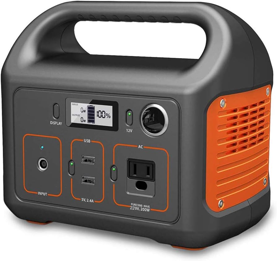 Estación de energía portátil de litio 311 Wh - Salida de 200 W a 220 V para dispositivos compatibles - Batería recargable de respaldo - Para hogar viajes camping y actividades al aire libre