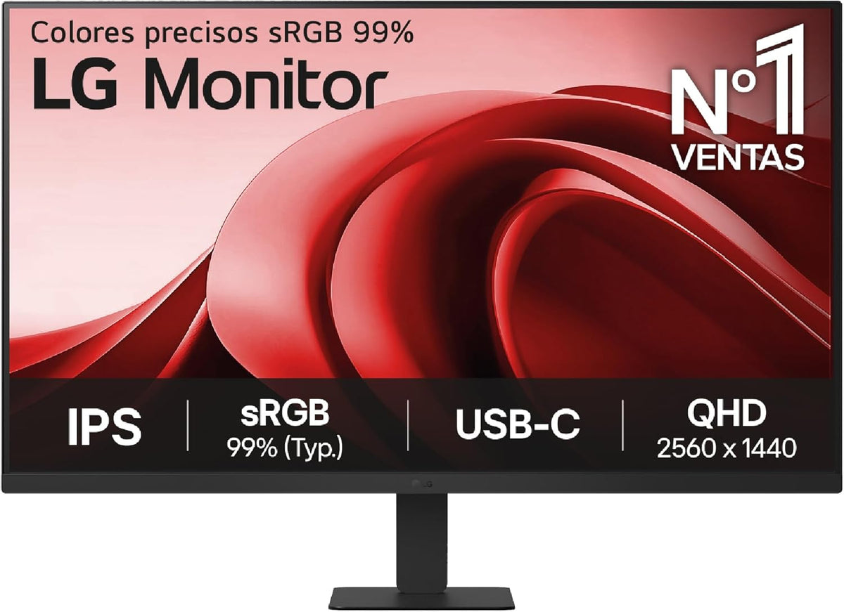 Monitor LG 32U631A B de 32 pulgadas - resolución QHD con panel IPS - frecuencia de 100 Hz y respuesta de 5 ms - USB tipo C HDR10 e inclinación ajustable