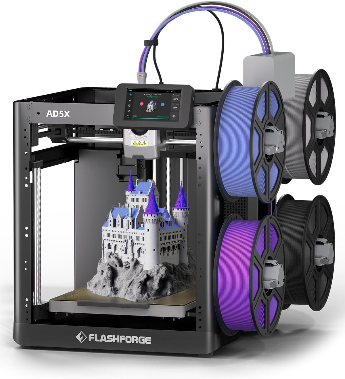 FLASHFORGE AD5X Impresora 3D FDM Multicolor 4 Colores - Sistema IFS y Nivelación Automática - Velocidad 600 mm s con Boquilla 300 C y Área 220 x 220 x 220 mm