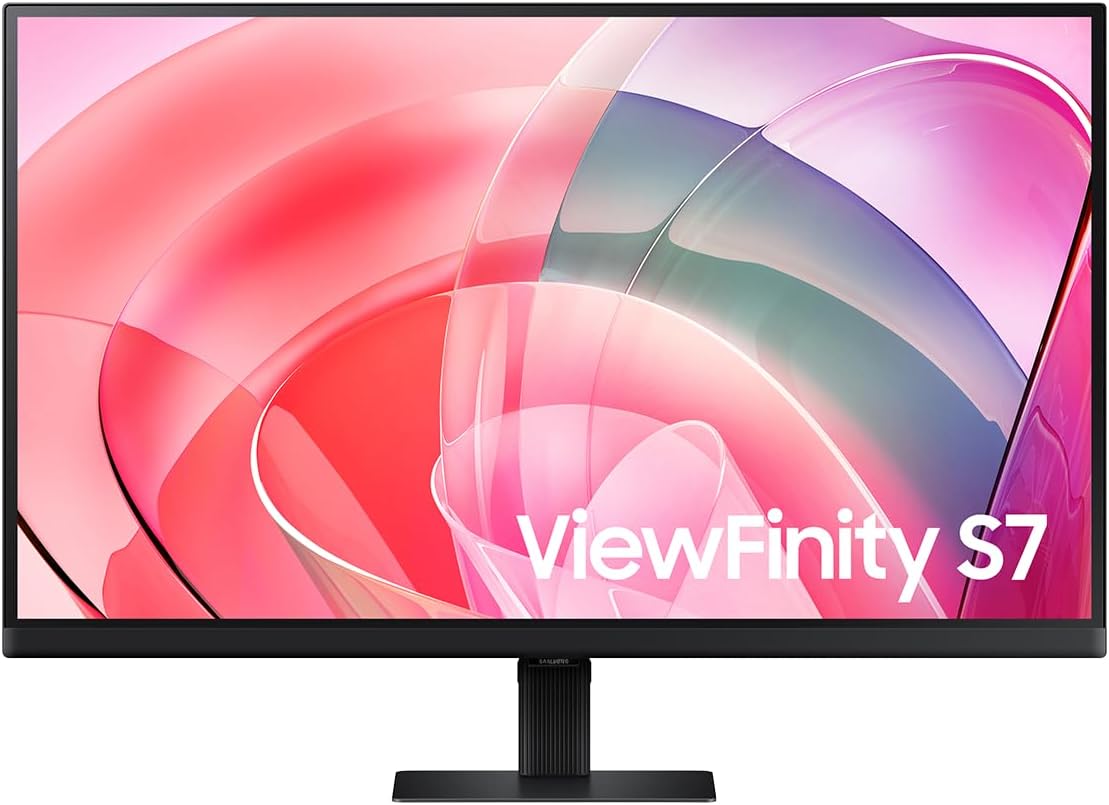 Samsung ViewFinity S7 LS32D700EAUXEN monitor 4K - Pantalla UHD de 32 pulgadas y 60 Hz - Tiempo de respuesta de 5 ms - Eye Saver Flicker Free y diseño negro