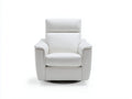 Sillón de piel 95x91x104 cm - blanco y negro - reclinable giratorio para salón