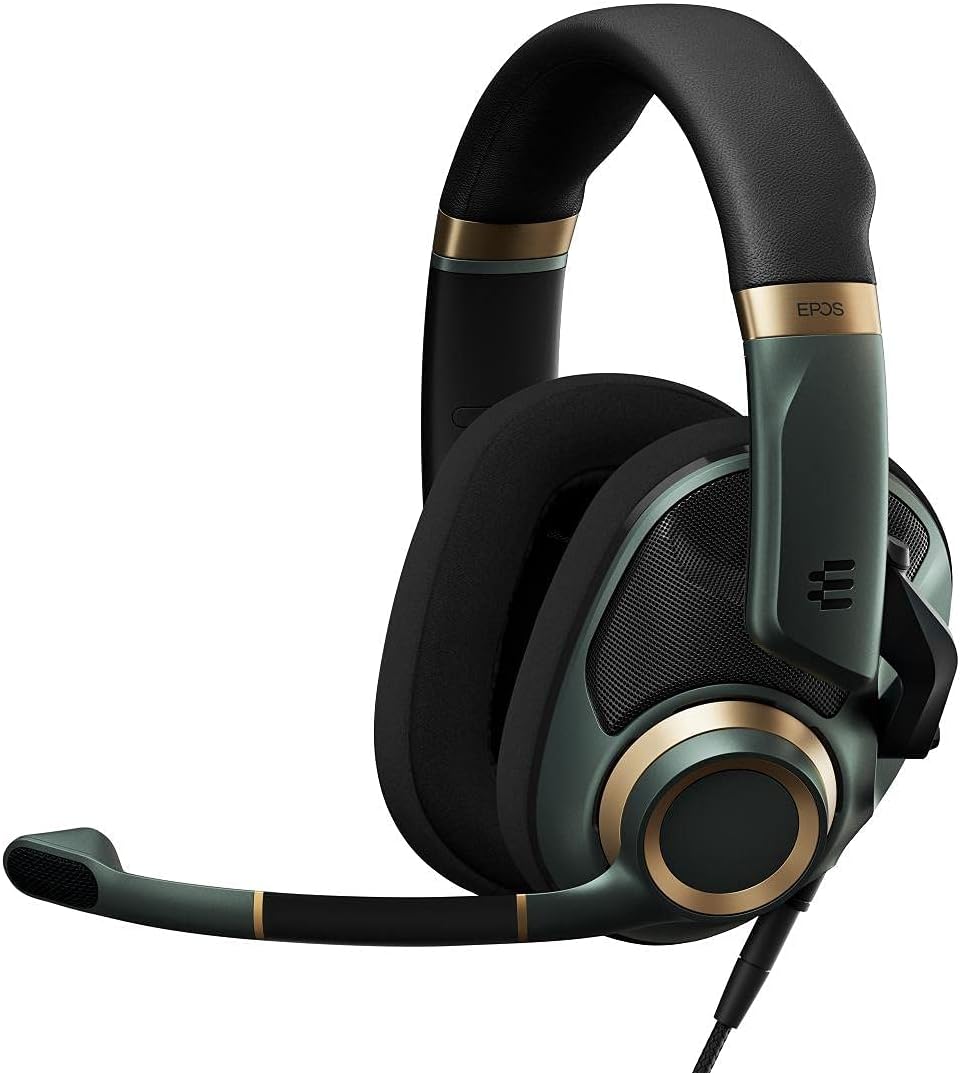 EPOS H6Pro Open auriculares gaming - Diseño acústico abierto y diadema ligera - Micrófono integrado con conexión de 3.5 mm - Para PC Mac PlayStation Xbox y Switch