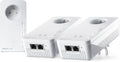 Kit PLC devolo Magic 2 WiFi 6 - conjunto de 3 adaptadores Mesh hasta 2400 Mbps - 5 puertos Gigabit Ethernet - enchufe integrado francés para teletrabajo y streaming