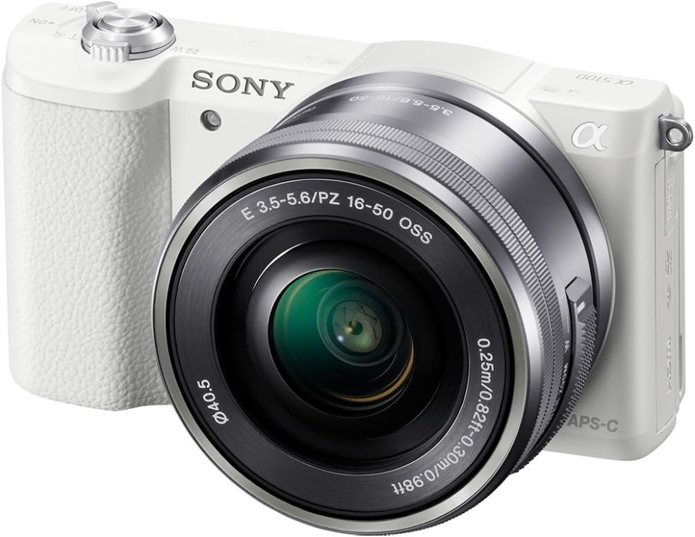 Sony ILCE-5100L cámara digital - Sensor CMOS de 24,3 MP y resolución 6000 x 4000 píxeles - Vídeo Full HD y pantalla táctil - Zoom óptico 3,1 aumentos color blanco