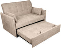 Homey Zumaia sofá cama 2 plazas - Diseño convertible con cojines decorativos - Apertura fácil para salón y dormitorio - Beige 132 x 85 x 95 cm
