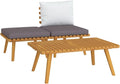 vidaXL conjunto de muebles de jardín 3 piezas - Madera maciza de acacia - Cojines incluidos - Mobiliario exterior de estilo rústico