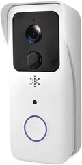 OPTEPYOE timbre con vídeo - Resolución Full HD 1080p para acceso exterior - Alimentación mediante CA y CC - Función de llamada y Bluetooth en color blanco